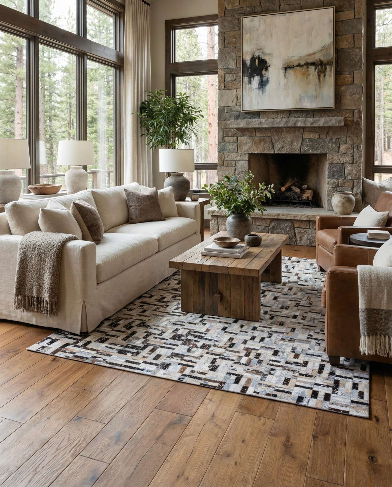 5' x 7' 11 Cowhide - Patchwork Rug