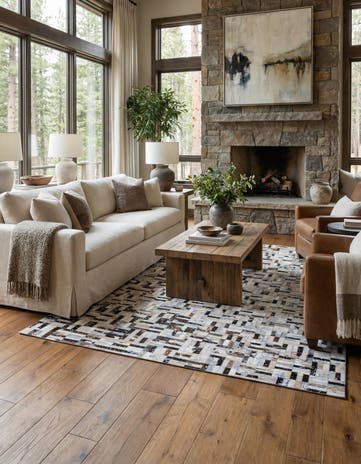 5' x 7' 11 Cowhide - Patchwork Rug