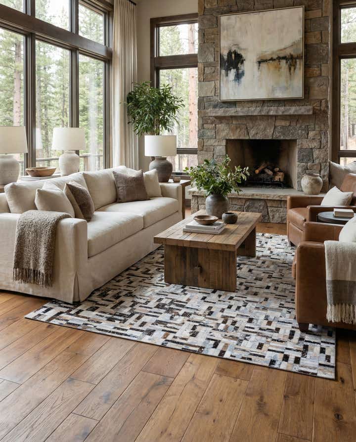 5' x 7' 11 Cowhide - Patchwork Rug