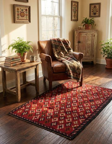 3' x 4' 7 Hand Knotted Balouch Persian Wool Rug