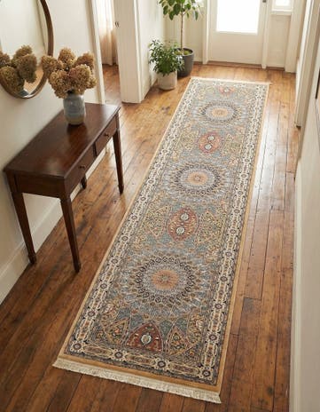 Beige Nain Design Runner Rug