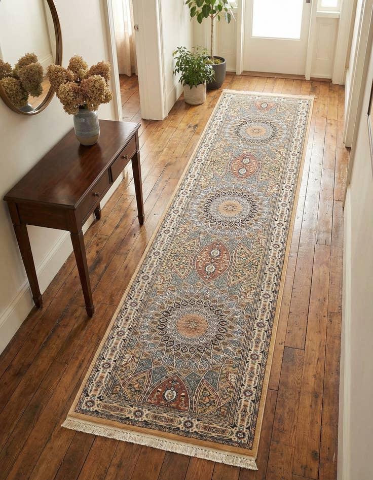 Detail image of  3' x 13' Nain Design Runner Rug