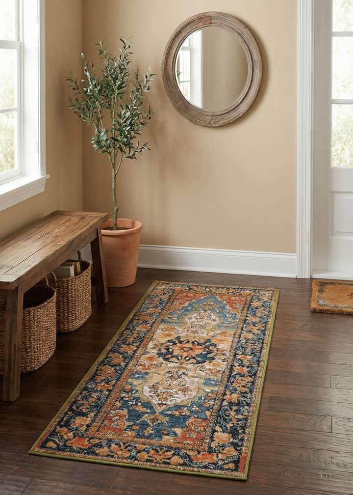 2' x 5' Easy-Clean Traditional Indoor / Outdoor Runner Rug