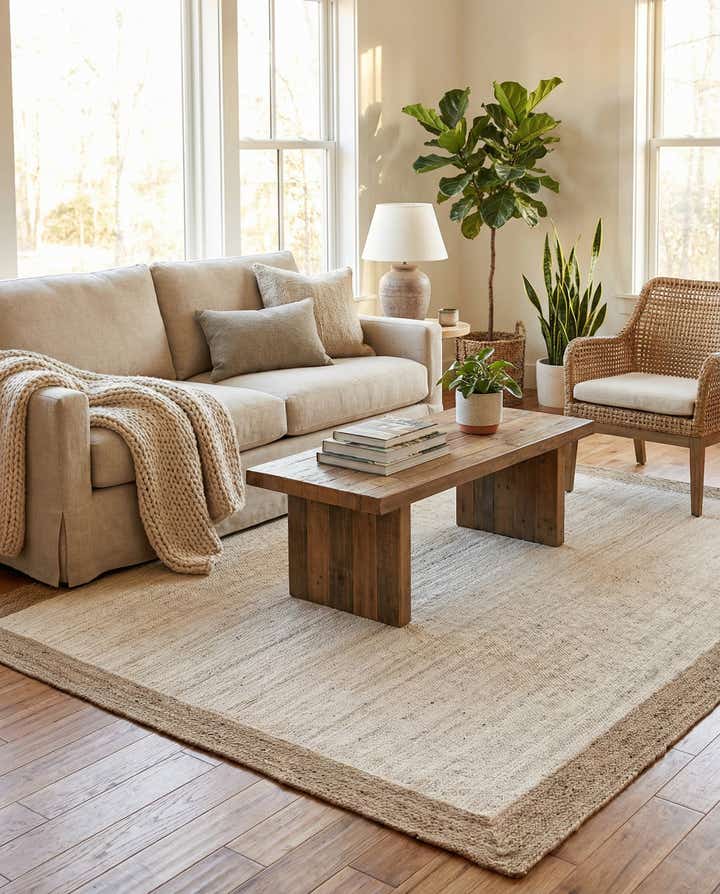 9' x 12' 2 Handmade Braided Jute Rug