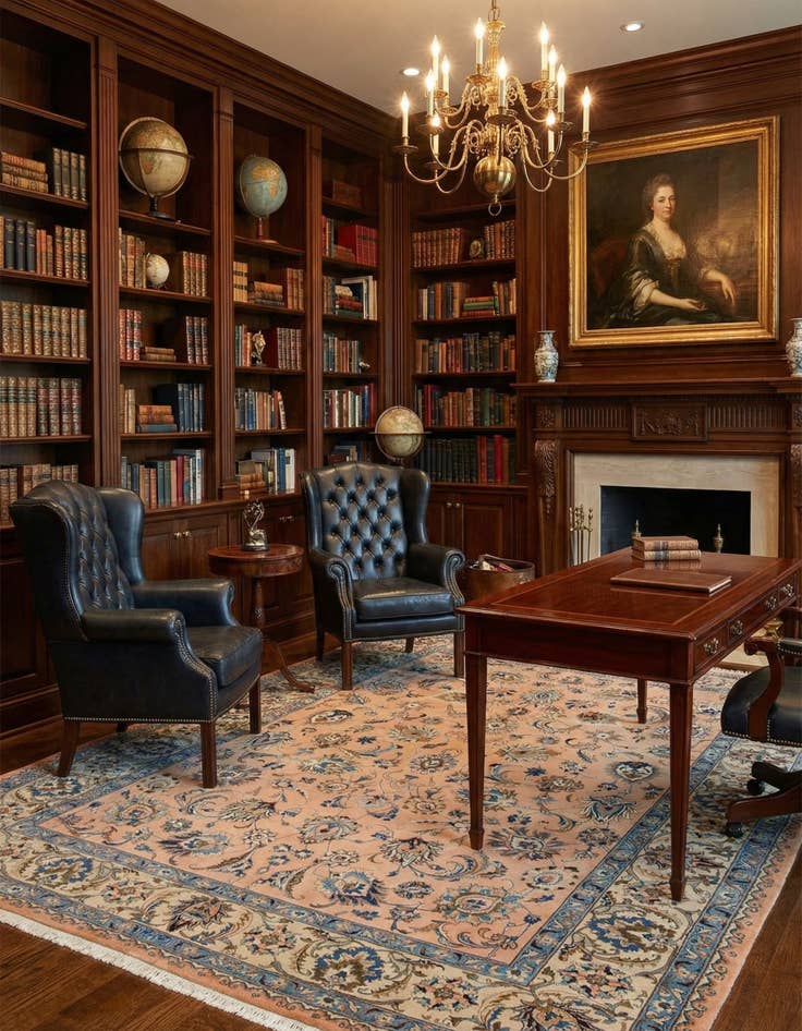 Detail image of 8' 11 x 11' 11  Hand Knotted Mashad Persian Rug