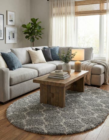 7' 10 x 10' Lattice Shag Oval Rug