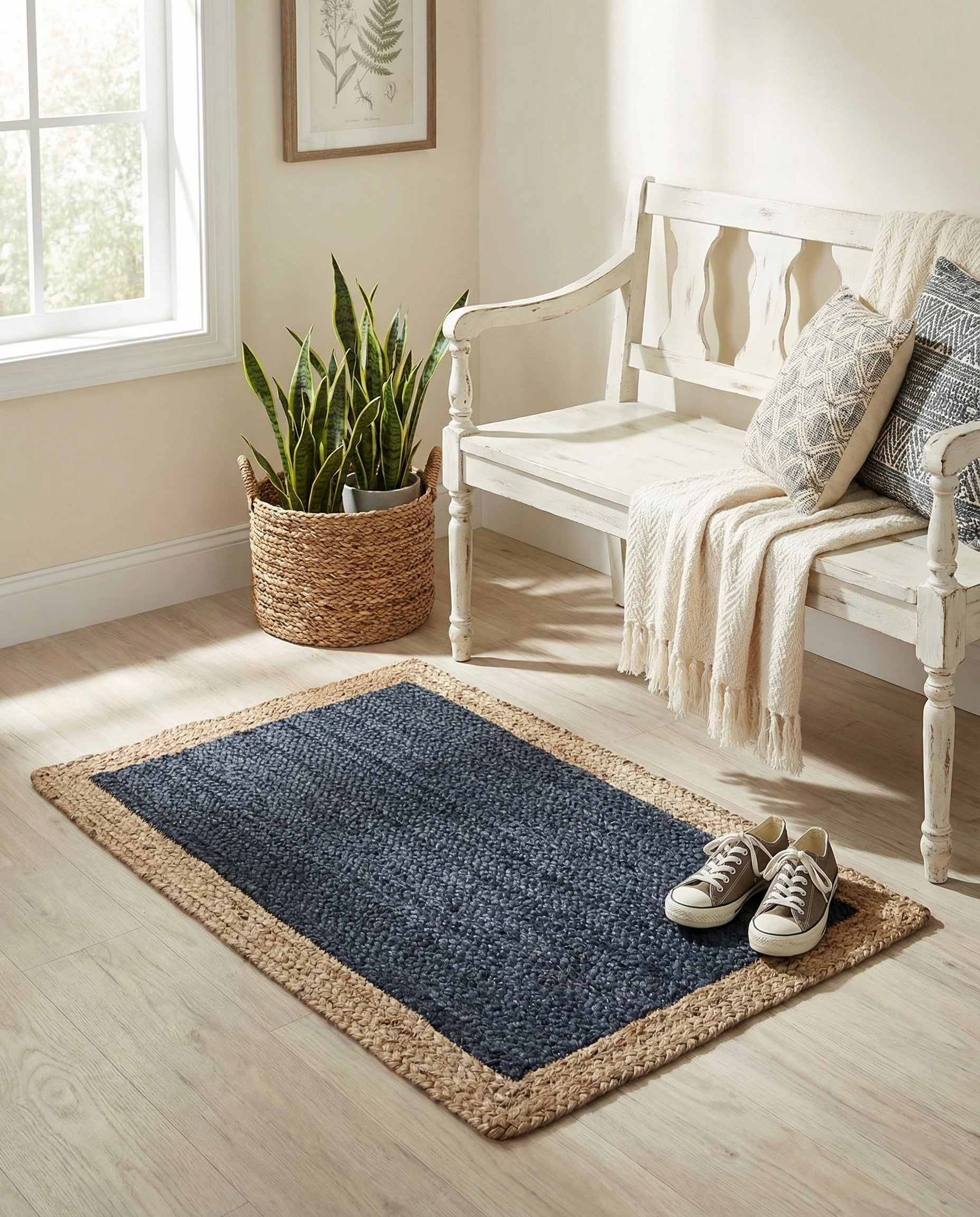  2' x 3' 1  Hand Braided Jute Rug