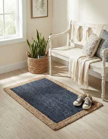 2' x 3' 1 Handmade Braided Jute Rug