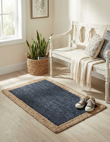 2' x 3' 1 Handmade Braided Jute Rug