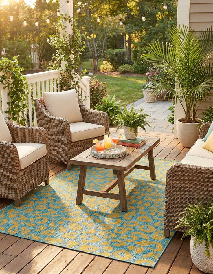 Detail image of 5' 3 x 8'  Washable Safari Indoor / Outdoor Rug