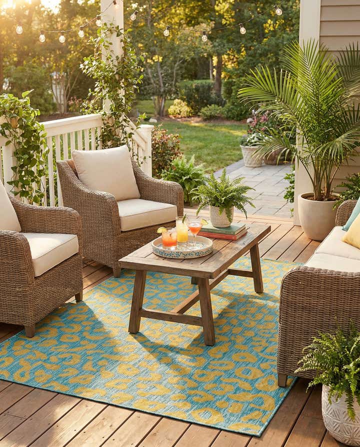 5' 3 x 8' Easy-Clean Safari Indoor / Outdoor Rug
