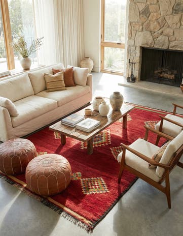 5' 9 x 9' 4 Hand Knotted Moroccan Wool Rug