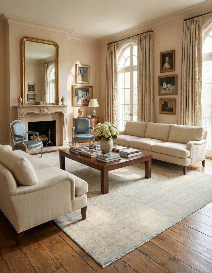 Detail image of 8' 2 x 9' 11  Hand Knotted Ziegler Rug