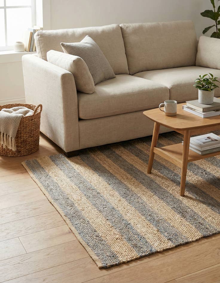 Detail image of  4' 1 x 6' 1  Hand Braided Jute Rug