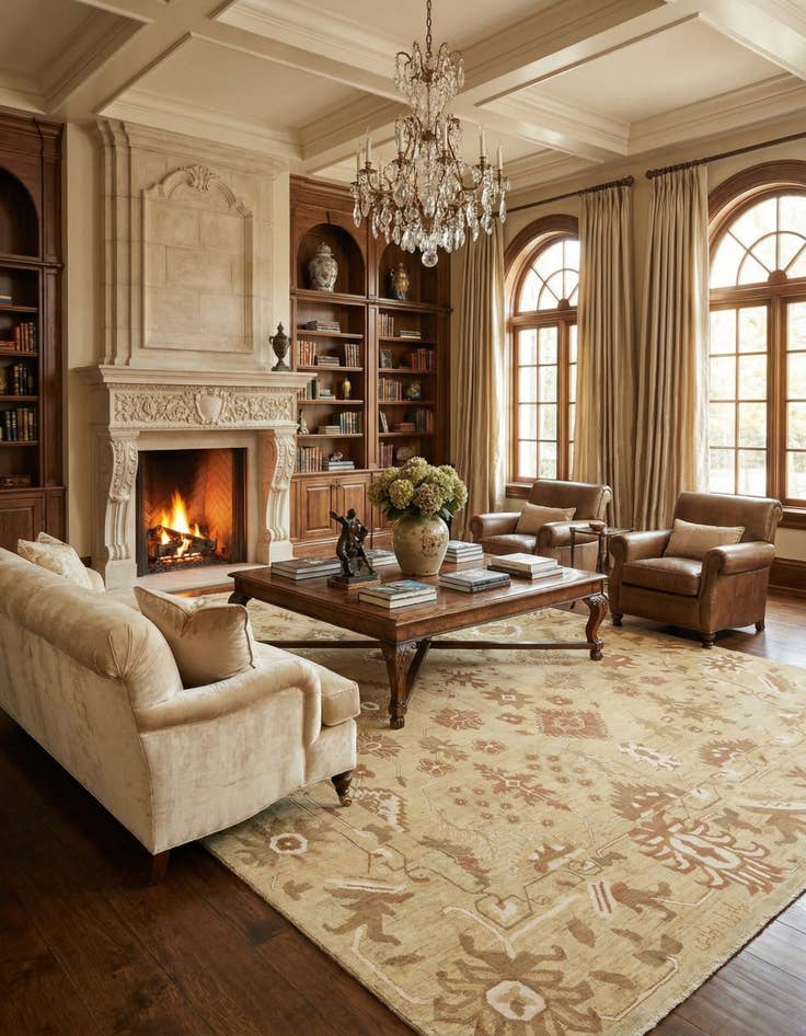 Detail image of 13' 2 x 19' 2  Hand Knotted Oushak Rug