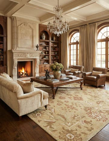 13' 2 x 19' 2 Hand Knotted Oushak Rug