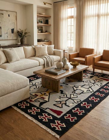 8' x 10' 4 Hand Knotted Darya Wool Rug