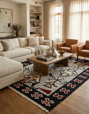 8' x 10' 4 Hand Knotted Darya Wool Rug