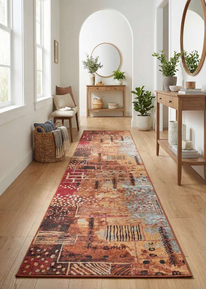 2' 7 x 11' Easy-Clean Modern Indoor / Outdoor Runner Rug