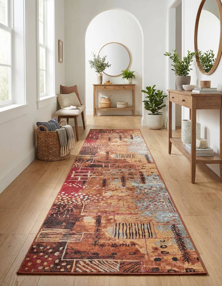 Detail image of 2' 7 x 11'  Washable Modern Indoor / Outdoor Runner Rug