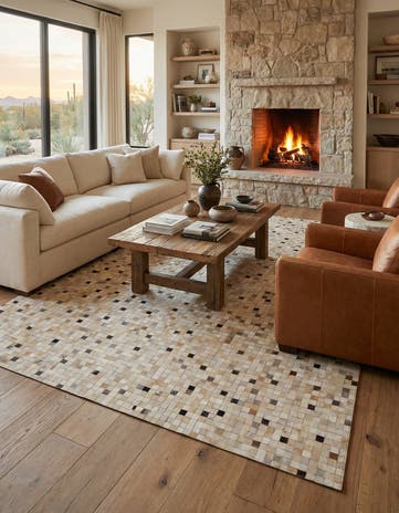 8' 1 x 9' 11 Cowhide - Patchwork Rug