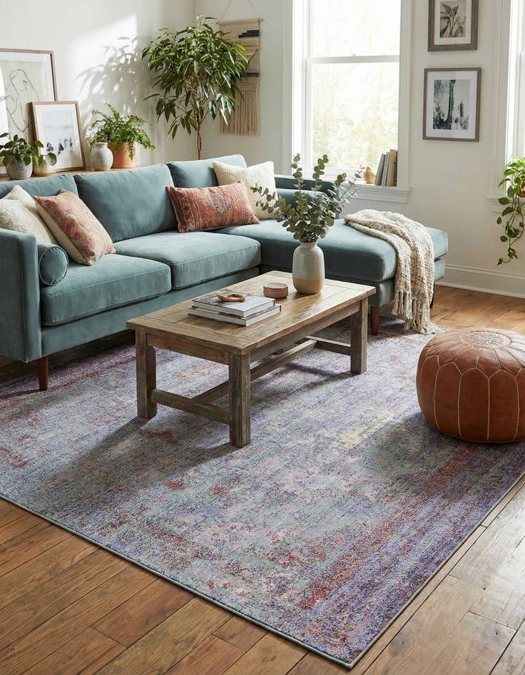 Detail image of 8' x 8' Aqua Square Rug