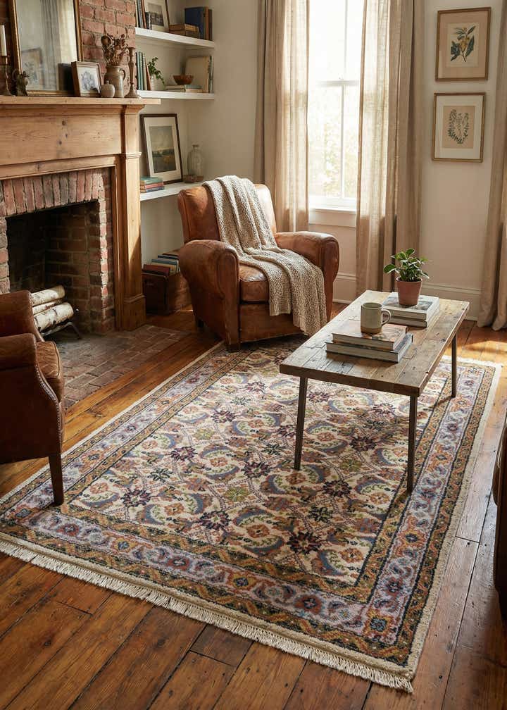 4' 1 x 6' 1 Hand Knotted Hamedan Wool Rug