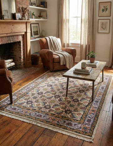 4' 1 x 6' 1 Hand Knotted Hamedan Wool Rug