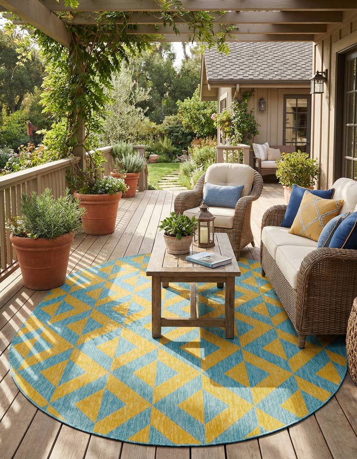 Detail image of 7' 10 x 10'  Washable Jill Zarin Napa Indoor / Outdoor Oval Rug