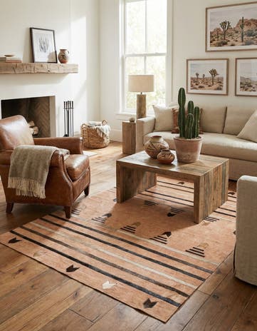 4' x 5' 7 Cowhide Leather Rug