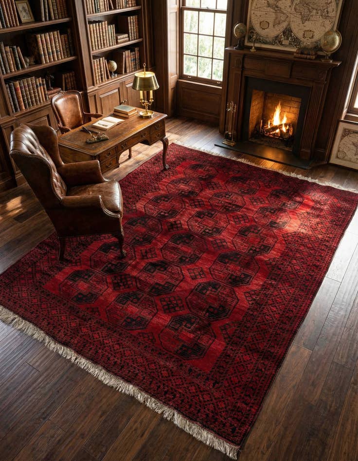 Detail image of  8' x 9' 4  Hand Knotted Balouch Persian Wool Rug