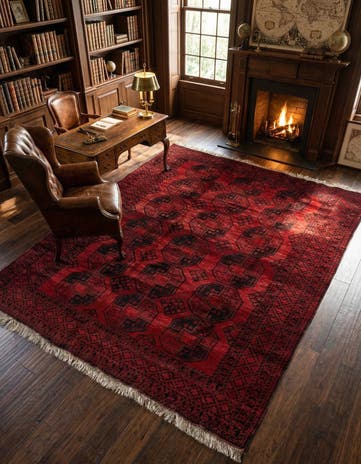 8' x 9' 4 Hand Knotted Balouch Persian Wool Rug