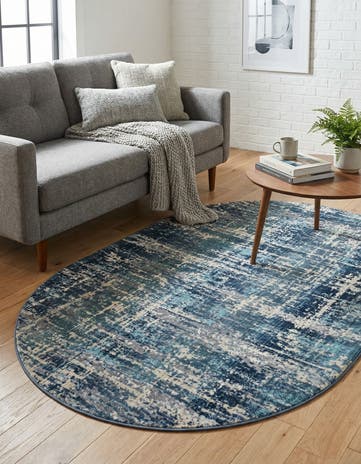 Blue Malibu Oval Rug