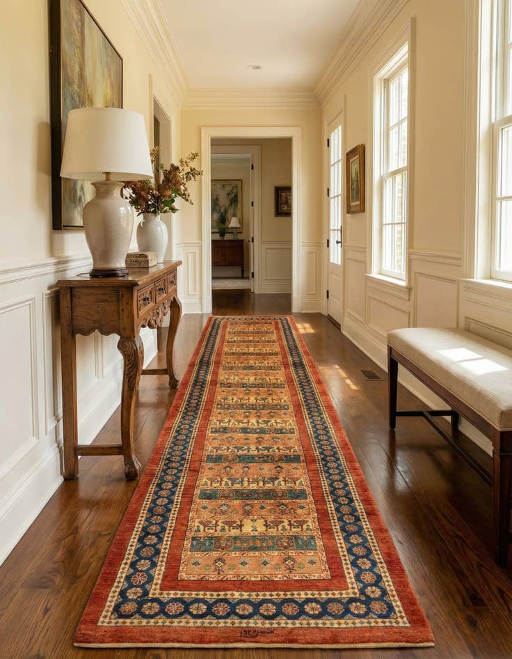 Detail image of 3' x 12' Luribaft Wool Runner Rug