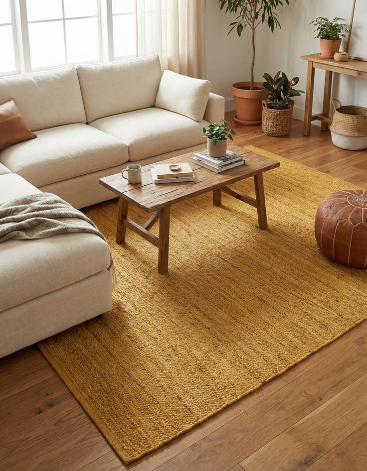 Detail image of  8' x 10'  Hand Braided Jute Rug