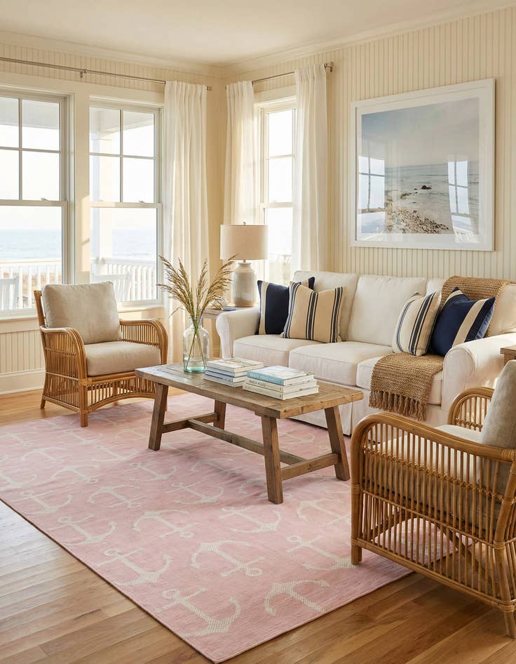 Detail image of 10' x 13'  Washable Coastal Indoor / Outdoor Rug