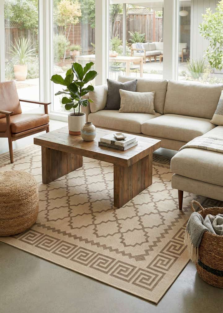 7' x 10' Easy-Clean Trellis Indoor / Outdoor Rug