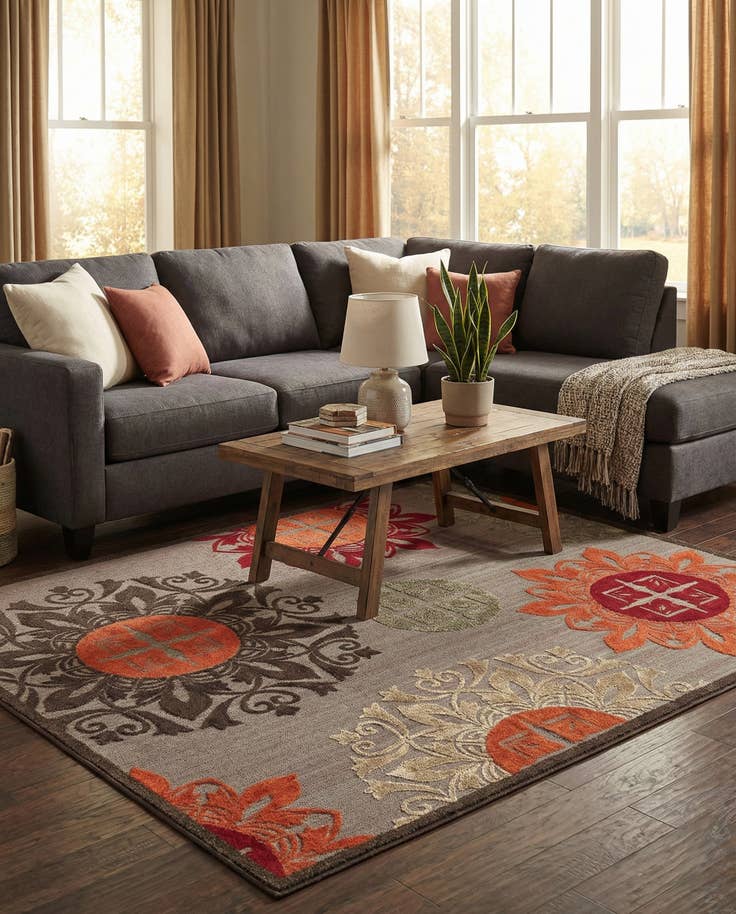 Detail image of 8' x 10' Easy-Clean Modern Indoor / Outdoor Rug