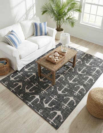 7' 10 x 11' Easy-Clean Coastal Indoor / Outdoor Rug