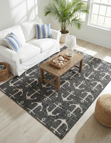 7' 10 x 11' Easy-Clean Coastal Indoor / Outdoor Rug