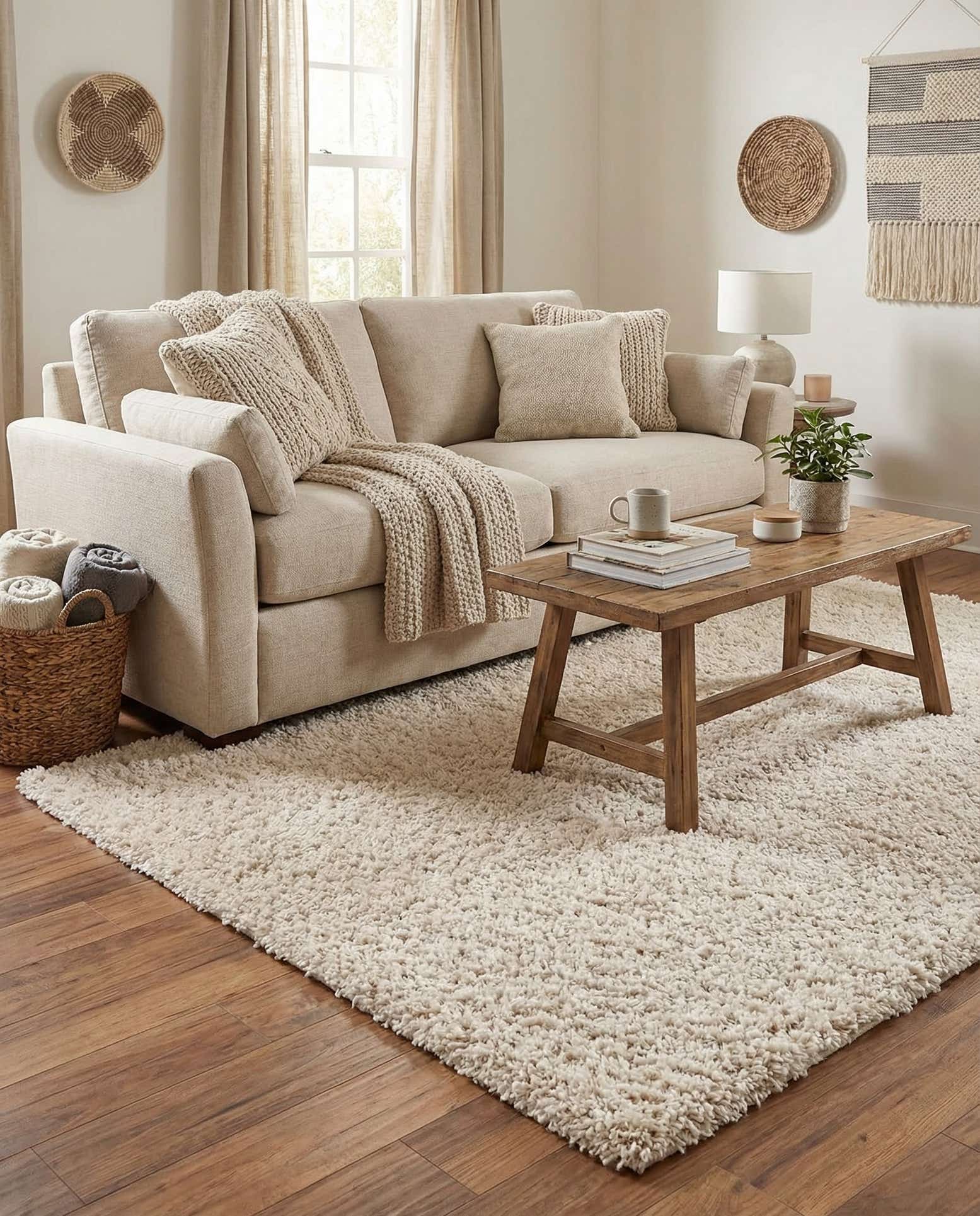 4' x 6' Soft Solid Shag Rug