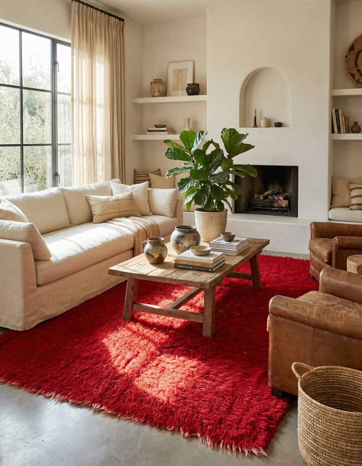 Detail image of 6' x 7' 5  Hand Knotted Moroccan Wool Rug