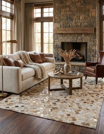5' 2 x 8' 3 Cowhide - Patchwork Rug