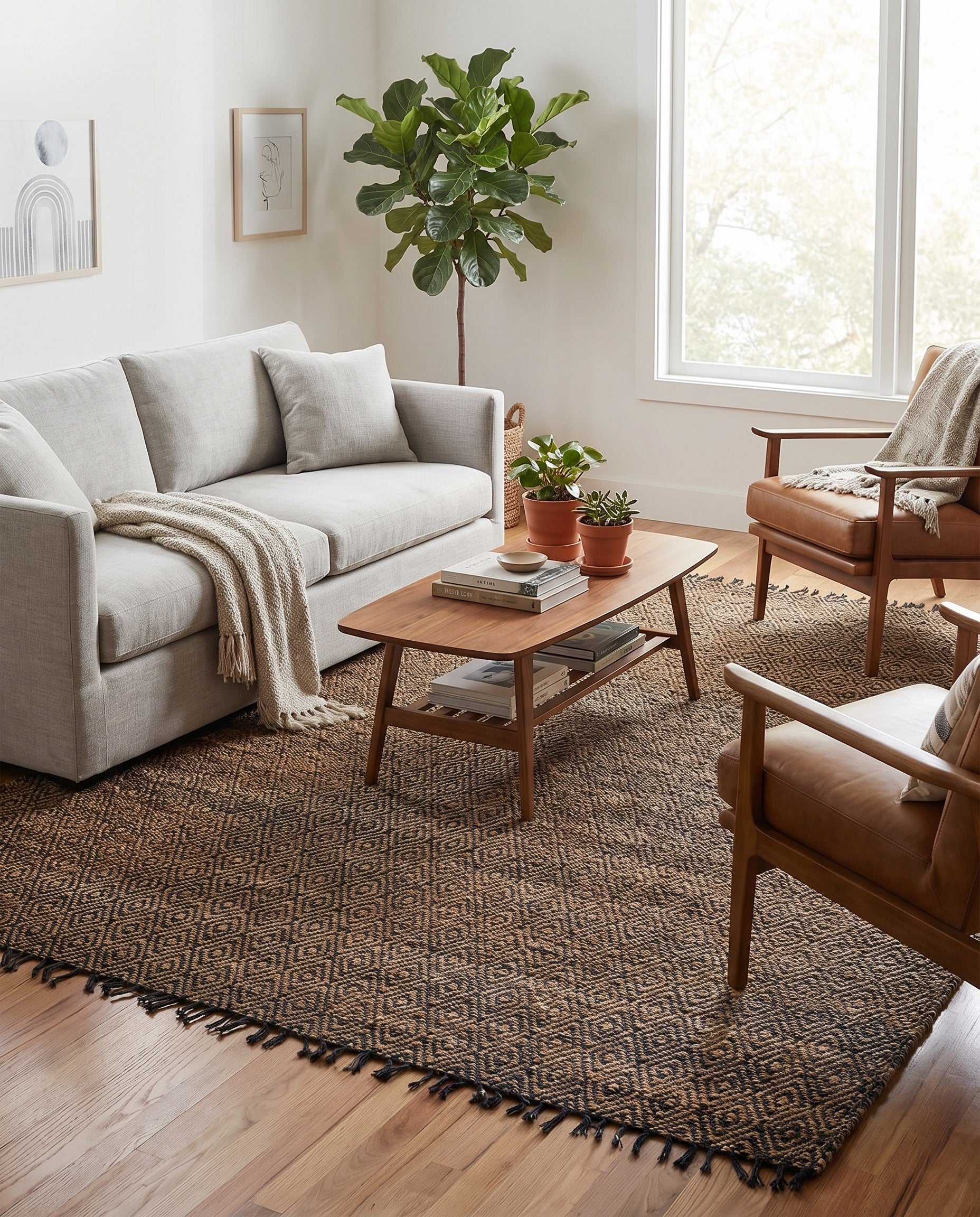 9' x 12' 2 Hand Woven Braided Jute Rug