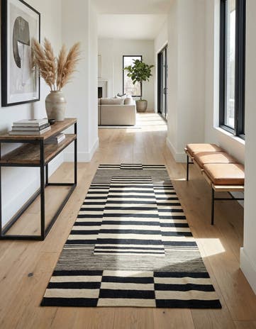 2' 10 x 9' 6 Hand Woven Kilim Modern Wool Runner Rug