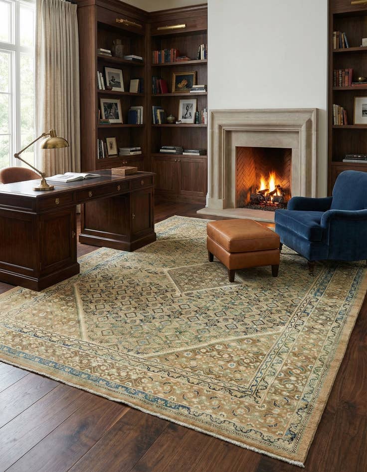 Detail image of  10' x 13' 5  Hand Knotted Farahan Persian Wool Rug