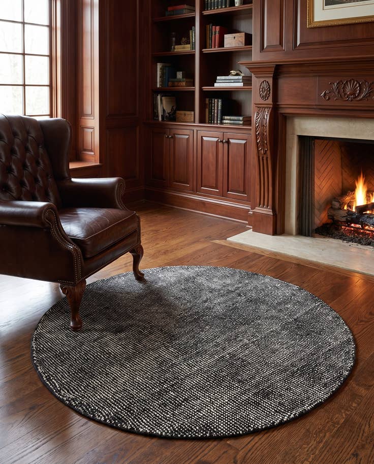 Vue détaillée : 160cm x 160cm Tissé à la main Jill Zarin English Manor Farmhouse Tapis Laine Rond