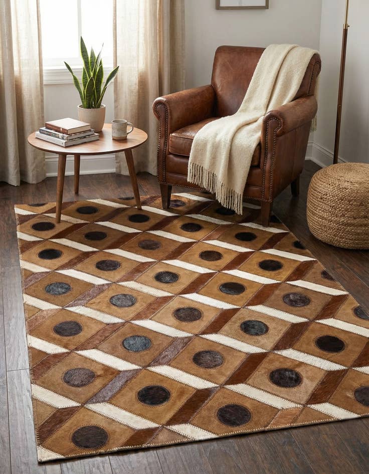 Detail image of 2' x 3' Cowhide Leather Rug