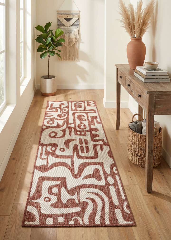 2' x 5' 3 Easy-Clean Modern Indoor / Outdoor Runner Rug