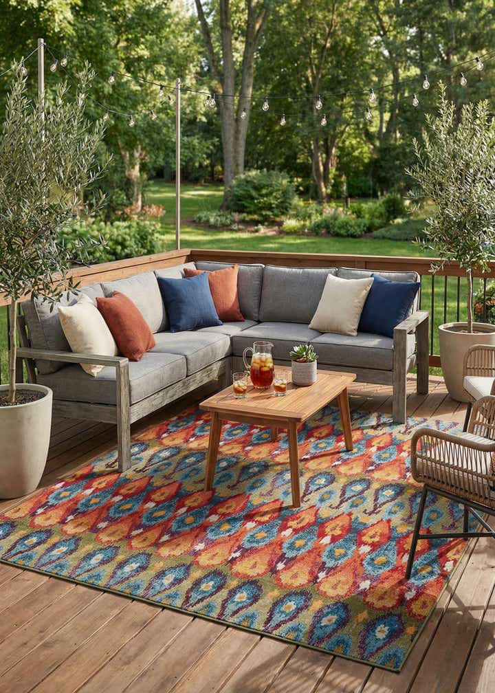 9' x 12' Easy-Clean Modern Indoor / Outdoor Rug